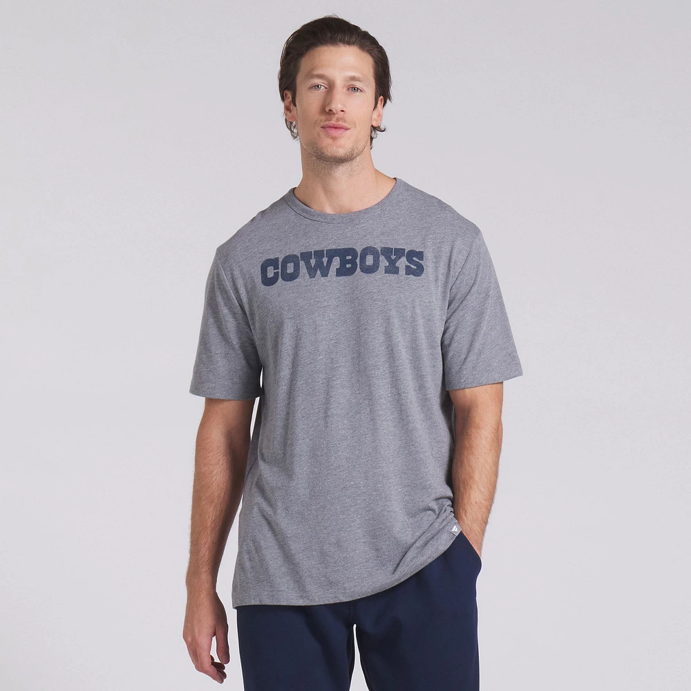 T-shirt tri-blend gris chiné Fanatics pour homme des Cowboys de Dallas