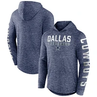 T-shirt à capuche manches longues Fanatics Heather Navy Dallas Cowboys Pill Stack pour hommes