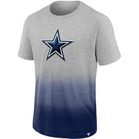 Fanatics pour hommes gris chiné/marine Dallas Cowboys Team Ombre - T-shirt