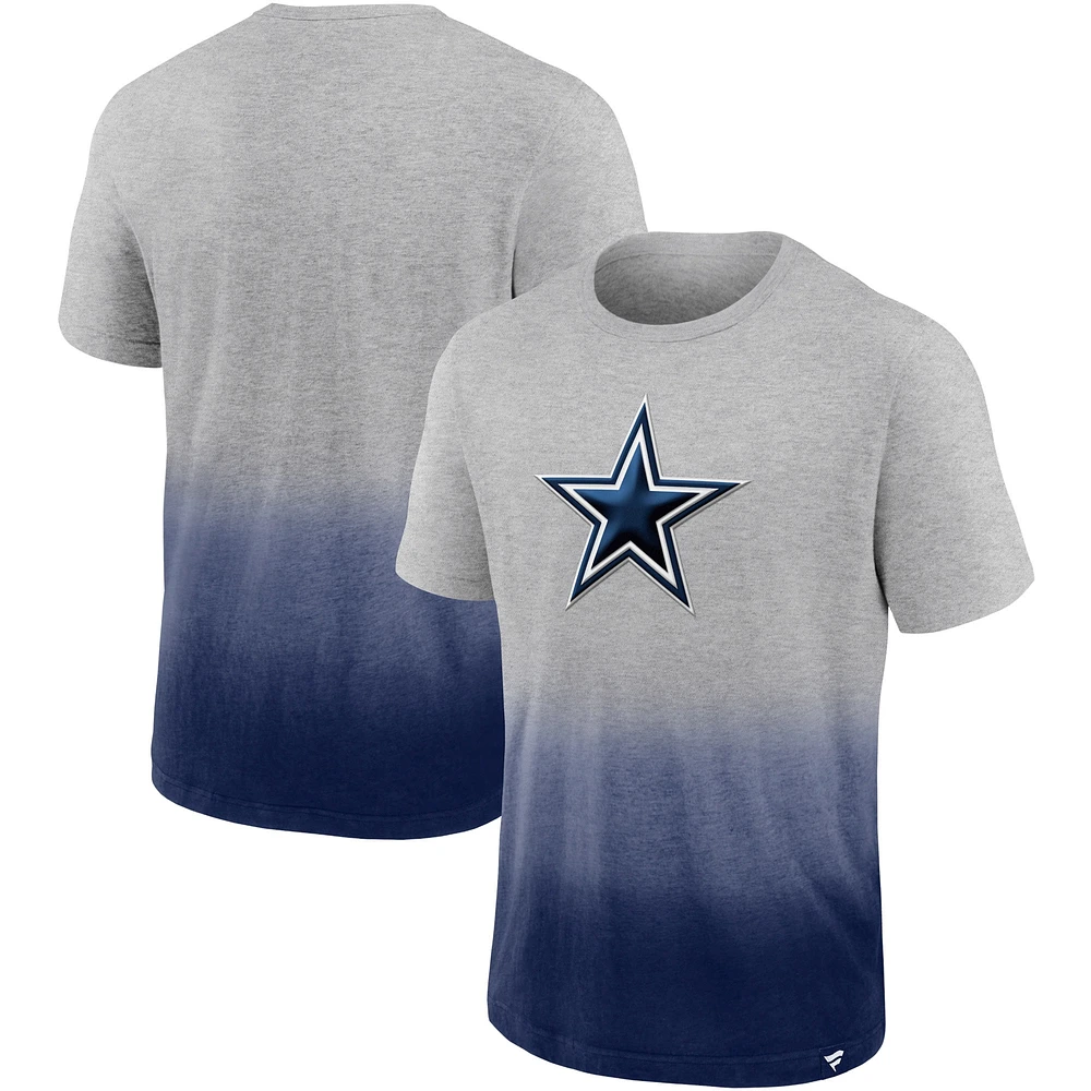 Fanatics pour hommes gris chiné/marine Dallas Cowboys Team Ombre - T-shirt