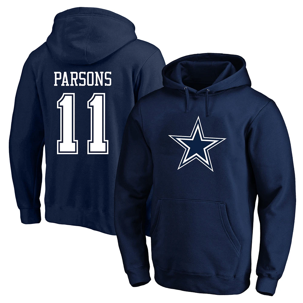 Fanatics pour hommes Micah Parsons bleu marine Dallas Cowboys Big & Tall Fleece Name Number Pull à capuche