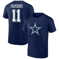 Men's Fanatics Micah Parsons Navy Dallas Cowboys Player Icon Name & Number T-Shirt