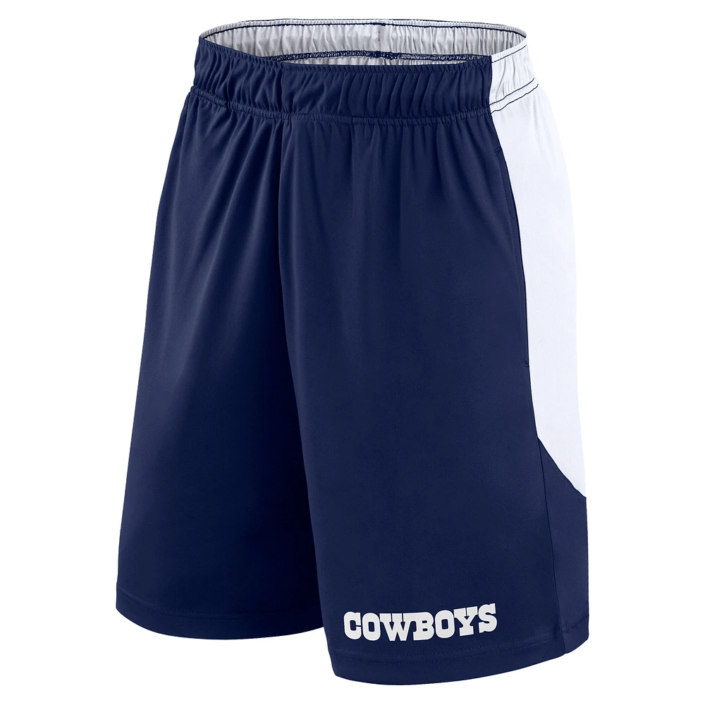 Men's Fanatics Navy/White Dallas Cowboys Big & Tall Launch Shorts