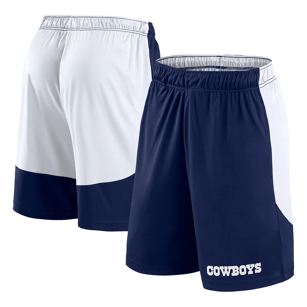 Men's Fanatics Navy/White Dallas Cowboys Big & Tall Launch Shorts