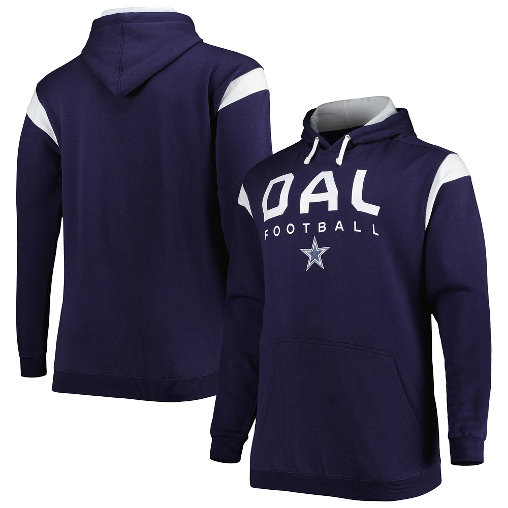 Sweat à capuche Fanatics pour hommes, bleu marine, Dallas Cowboys Big & Tall Call the Shots