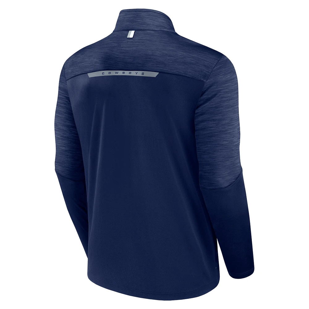 Men's Fanatics Navy Dallas Cowboys Defender Half-Zip Top