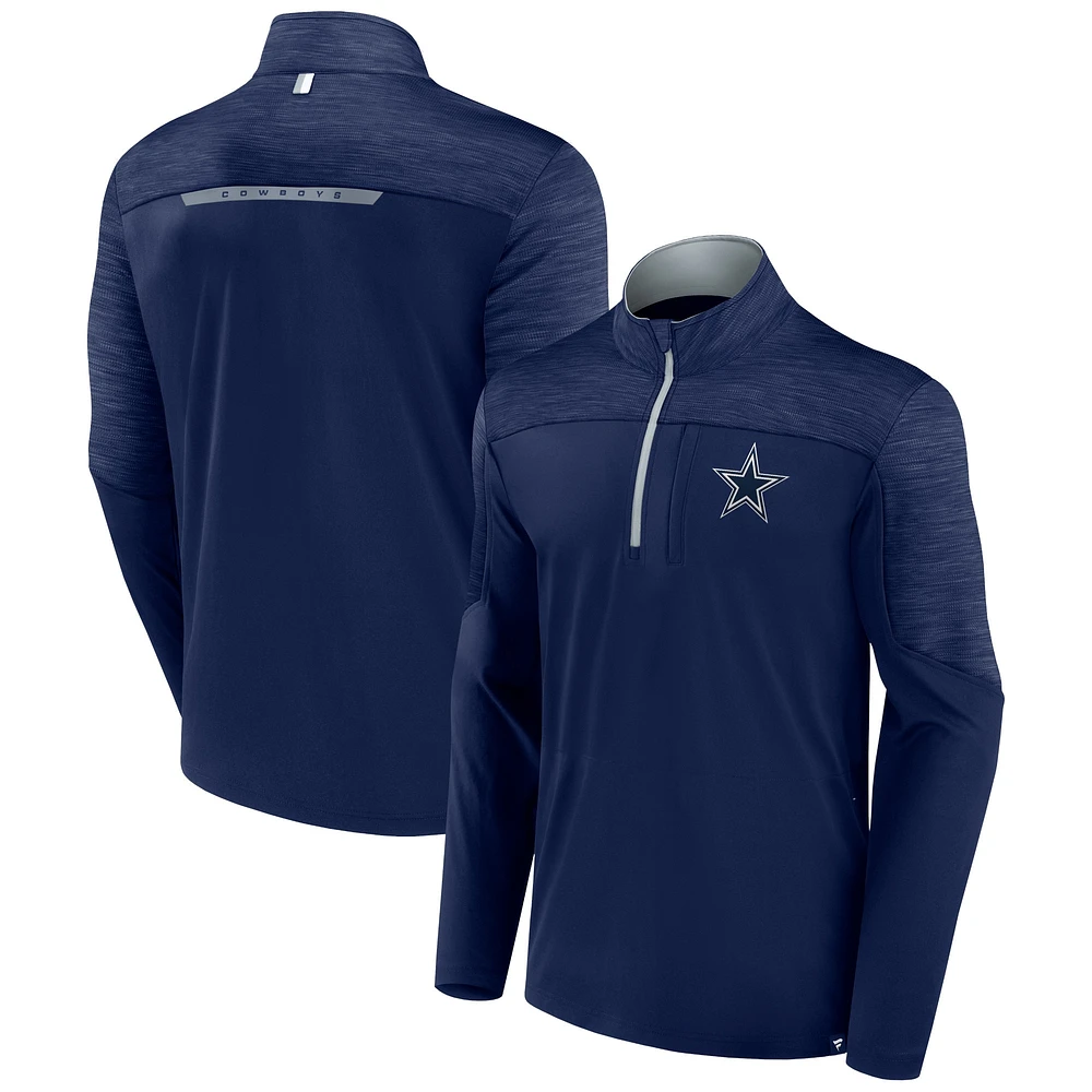 Men's Fanatics Navy Dallas Cowboys Defender Half-Zip Top