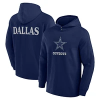 Men's Fanatics Navy Dallas Cowboys Elements Blaze Tri-Blend Long Sleeve Hoodie T-Shirt