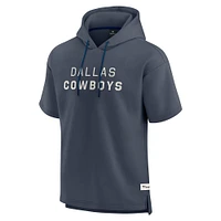 Men's Fanatics Navy Dallas Cowboys Elements Future Ground Lettering Short Sleeve Pullover Hoodie