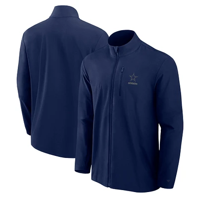Men's Fanatics Navy Dallas Cowboys Front Office Micro Tonal Full-Zip Jacket