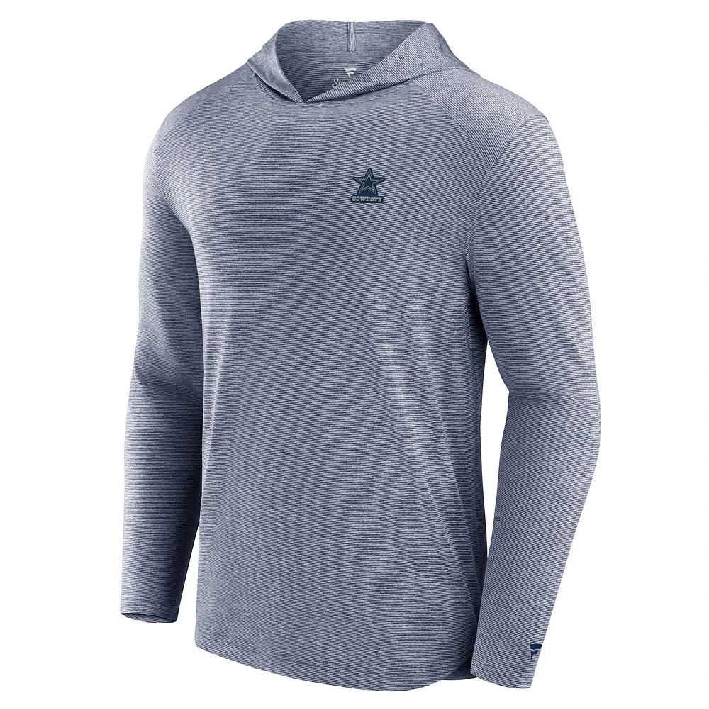Men's Fanatics Navy Dallas Cowboys Front Office Power Mono Long Sleeve Hoodie T-Shirt