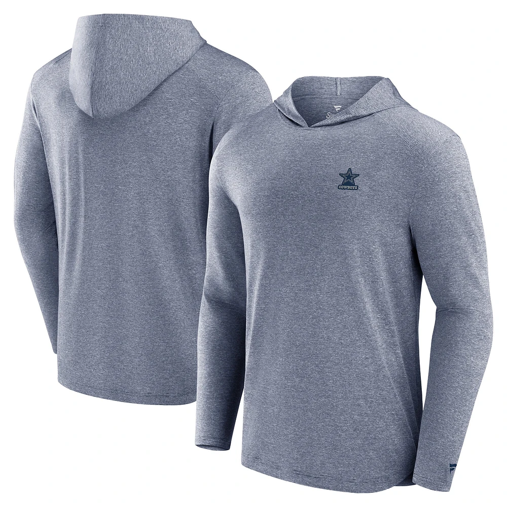 Men's Fanatics Navy Dallas Cowboys Front Office Power Mono Long Sleeve Hoodie T-Shirt