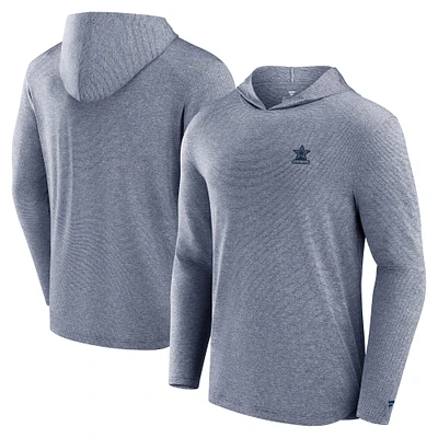 Men's Fanatics Navy Dallas Cowboys Front Office Power Mono Long Sleeve Hoodie T-Shirt
