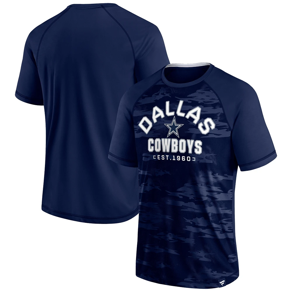 T-shirt Fanatics Navy Dallas Cowboys Hail Mary Raglan pour hommes