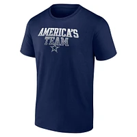 T-shirt bleu marine Fanatics pour hommes des Dallas Cowboys Heavy Hitter