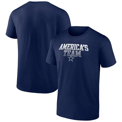 T-shirt bleu marine Fanatics pour hommes des Dallas Cowboys Heavy Hitter