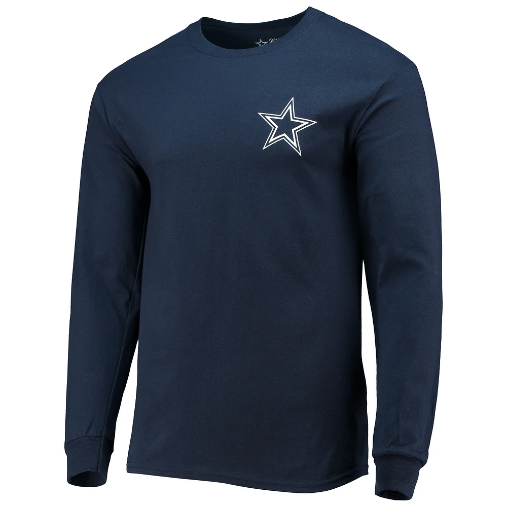 T-shirt à manches longues pour hommes Fanatics Navy Dallas Cowboys #1 Dad