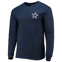 Men's Fanatics Navy Dallas Cowboys #1 Dad Long Sleeve T-Shirt