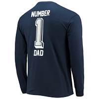 Men's Fanatics Navy Dallas Cowboys #1 Dad Long Sleeve T-Shirt