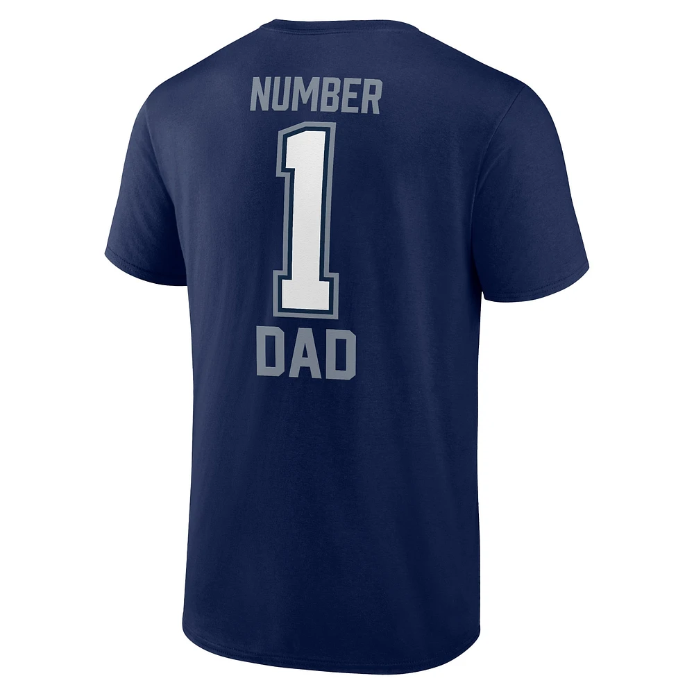 Men's Fanatics Navy Dallas Cowboys #1 Dad T-Shirt