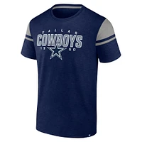 T-shirt bleu marine Fanatics pour hommes Dallas Cowboys Old School Play Slub