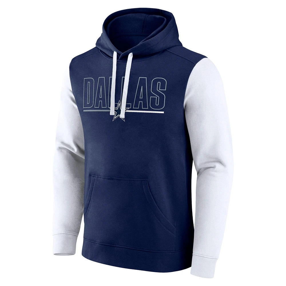 Sweat à capuche enfiler Fanatics pour homme, bleu marine, Dallas Cowboys Outline