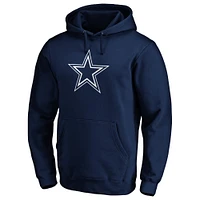 Men's Fanatics Navy Dallas Cowboys Primary Logo Fitted Pullover Hoodie