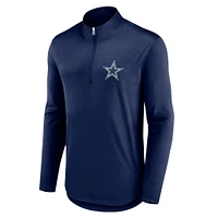 Haut à quart de zip bleu marine Fanatics pour hommes des Dallas Cowboys Quarterback