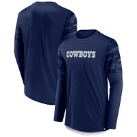 Fanatics pour hommes, bleu marine, Dallas Cowboys Square Off Defender - T-shirt à manches longues