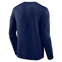 Men's Fanatics Navy Dallas Cowboys Stack The Box Long Sleeve T-Shirt