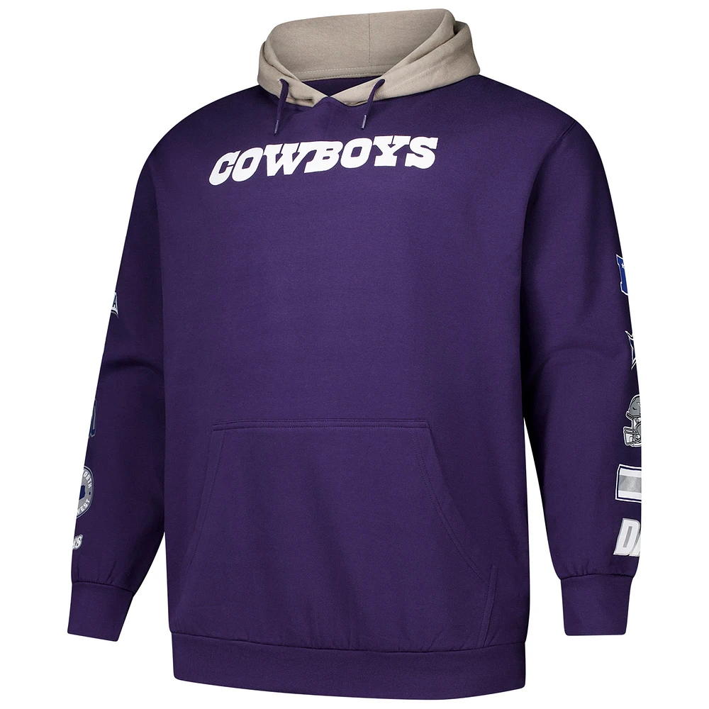 Men's Fanatics Purple Dallas Cowboys Big & Tall Patched Out Pullover Hoodie