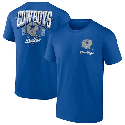 T-shirt rétro à logo Fanatics Royal Dallas Cowboys pour hommes, de grande taille