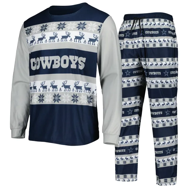 Dallas Cowboys Women's Holiday Pajama Set - Navy Size: Small