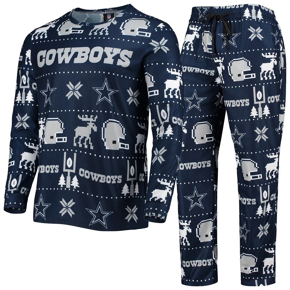 KDC COW NAVY F21 NFL MOTIF HOMME UGLY PJ SET BEDMENSLP