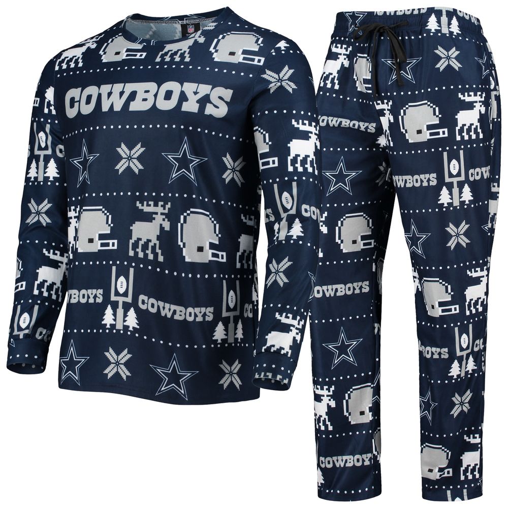 Men's FOCO Navy Dallas Cowboys Wordmark Ugly - Pajama Set