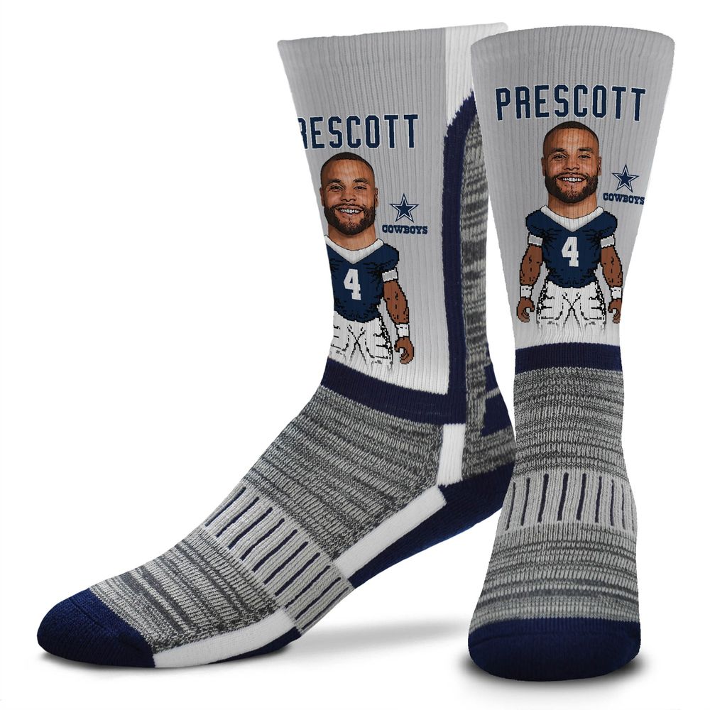 Men's For Bare Feet Dak Prescott Dallas Cowboys MVP Player V-Curve - Crew Socks