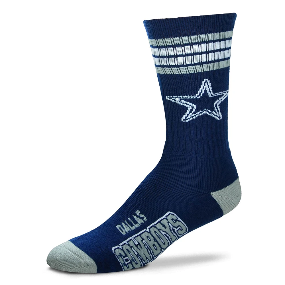 Men's For Bare Feet Dallas Cowboys 4-Stripe Deuce Performance Crew Socks