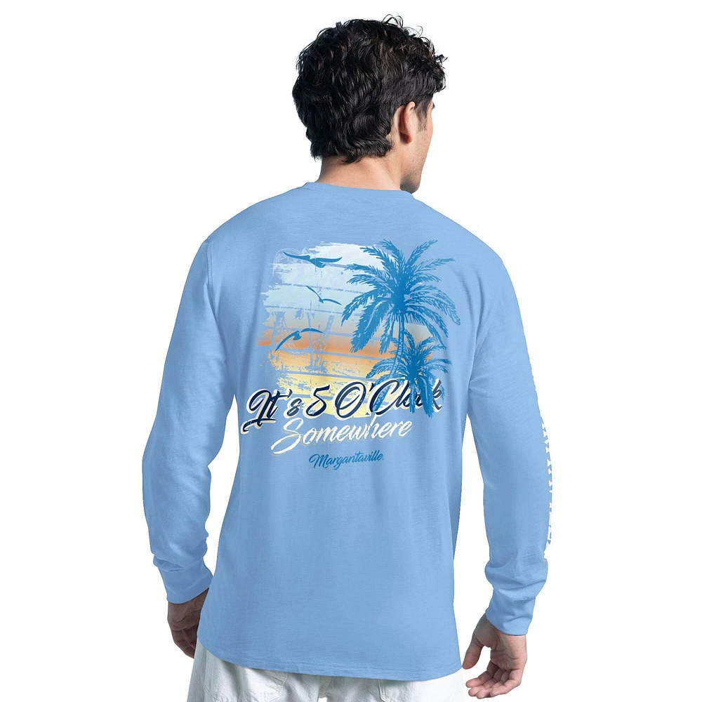 Men's G-III Sports by Carl Banks Light Blue Dallas Cowboys Margaritaville It's Five O'Clock Somewhere Long Sleeve T-Shirt