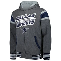 Veste à capuche réversible fermeture éclair et dos intégral Dallas Cowboys G-III Sports by Carl Banks pour homme, bleu marine/gris