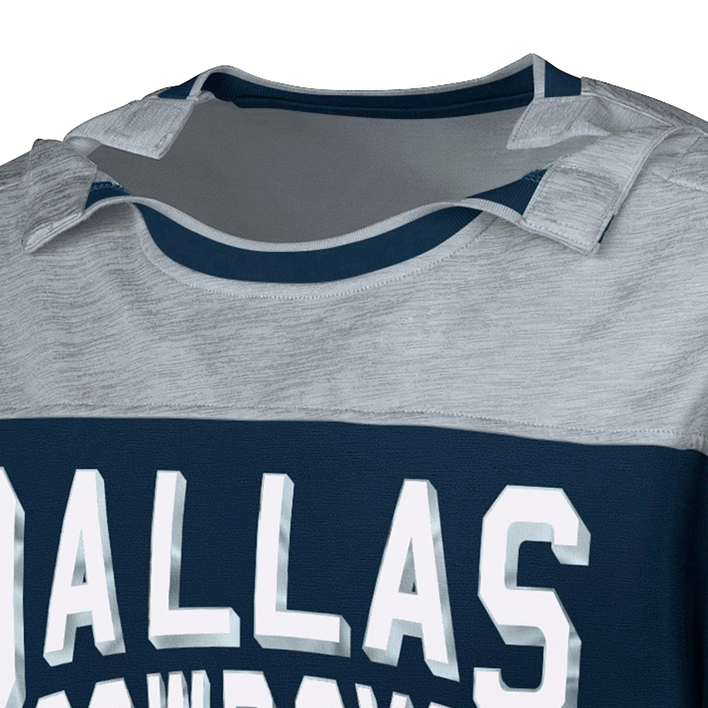 T-shirt à manches longues adaptatif G-III Sports by Carl Banks bleu marine/argent pour homme des Cowboys de Dallas