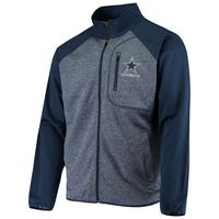 Men's G-III Sports by Carl Banks Navy Dallas Cowboys Front Runner Transitional Raglan Full-Zip Jacket