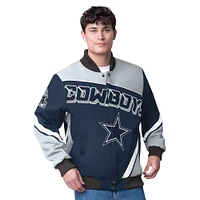 Veste à boutons-pression G-III Sports by Carl Banks pour homme, bleu marine, Dallas Cowboys Maximum Racing
