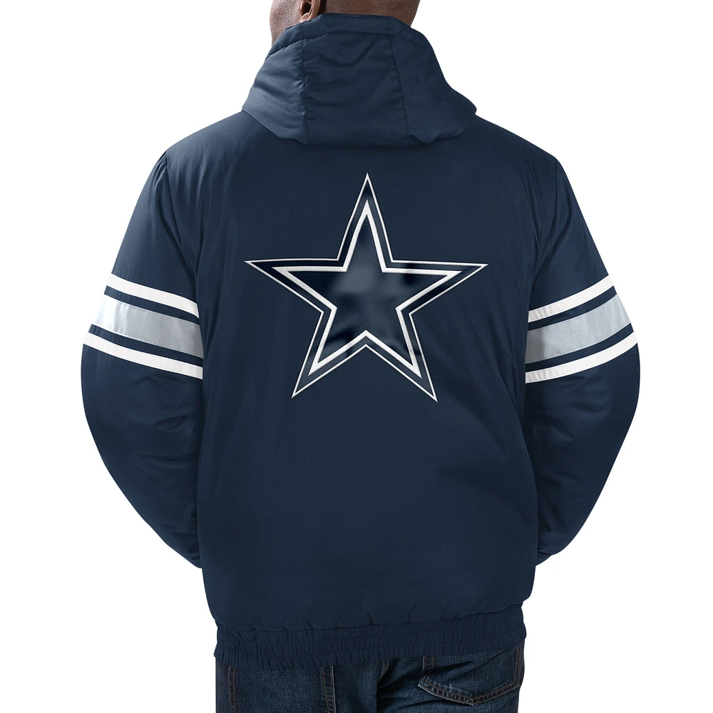 Men's G-III Sports by Carl Banks  Navy Dallas Cowboys Tight End Hoodie Full-Zip Jacket