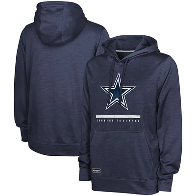 Sweat à capuche pour hommes, bleu marine chiné, Dallas Cowboys Speed ​​Drill Streak