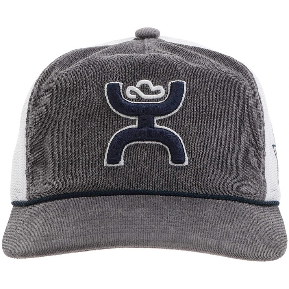 Men's HOOey Gray Dallas Cowboys H Cord Trucker Adjustable Hat