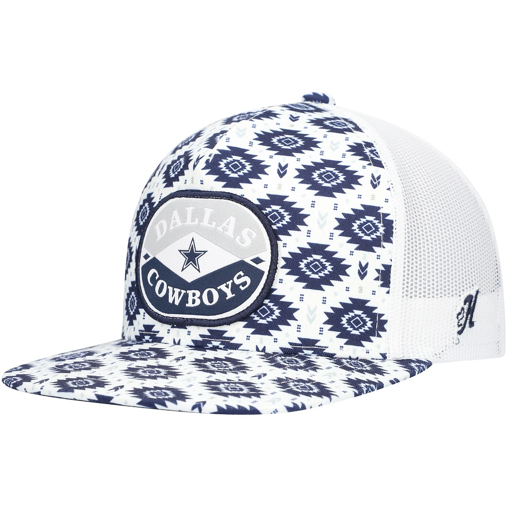 Casquette réglable HOOey bleu marine/blanc Dallas Cowboys Patch Trucker pour hommes