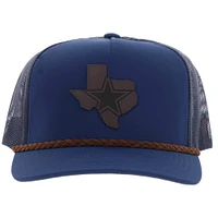 Casquette ajustable en corde pour homme HOOey Navy Dallas Cowboys State Patch