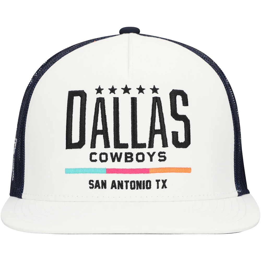 Men's HOOey  White/Navy Dallas Cowboys  San Antonio Trucker Snapback Hat