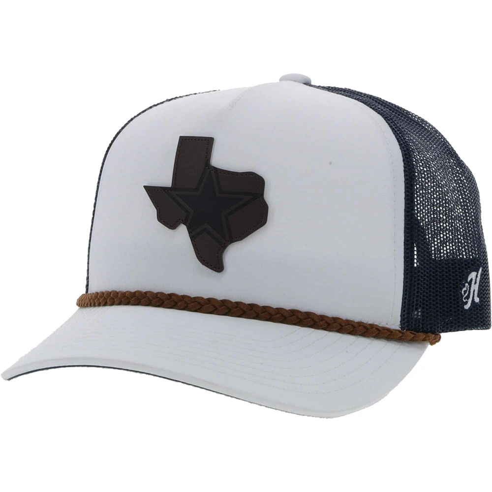 Casquette HOOey Dallas Cowboys State Patch Trucker Snapback pour homme, blanc/bleu marine