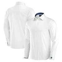 Chemise boutonnée à manches longues pour homme J. Palmer Dallas Cowboys Man-In-Motion blanche